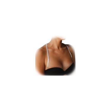 Imagem de 1 par de sutiã ajustável de strass de luxo alças de ombro de cristal roupa íntima corrente de strass lingerie alça ombro vestido de noiva sutiã corrente de ombro para mulheres acessórios de vestido