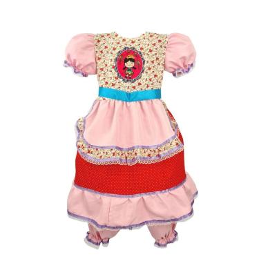 Imagem de Vestido Junina Infantil Moda Festa Junina Boneca C/ Shorts