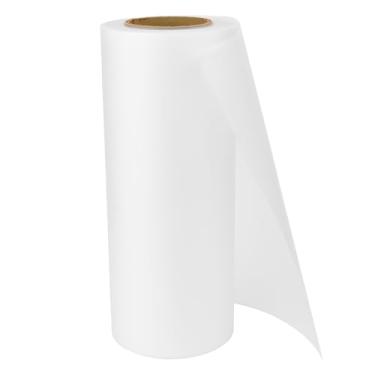Imagem de Rolo de filme de transferência DTF 30 cm x 100 m, papel de transferência de calor PET pré-tratado transparente dupla face, película fria e quente, direto para filme para camisetas têxteis