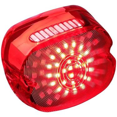 Imagem de VG MOTO Luz traseira de LED para motocicleta, luzes de freio piscantes vermelhas, substituição de perfil baixo para Harley Dyna Sportster 883 1200 Road King Tour Glide Road Glide Road King