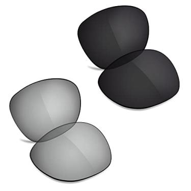 Imagem de TRUSHELL Lentes de reposição polarizadas para óculos de sol Oakley Crosshair New 2012 - preto + prata