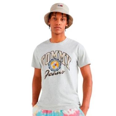 Imagem de Camiseta Tommy Jeans Masculina Bold College Graphic Cinza Mescla-Masculino