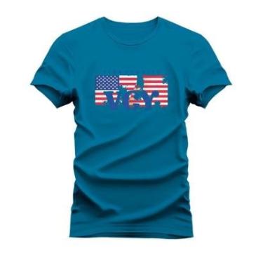 Imagem de Camiseta Estampada Unissex Algodão Confortável USA Vida Country-Unissex