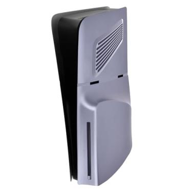 Imagem de Adequado para case de versão de disco PS5 Slim, painel com aberturas de resfriamento, capa protetora anti-riscos e à prova de poeira, painéis laterais de reposição ABS. (ABS-cinza)