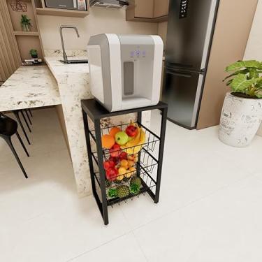 Imagem de Genérico Fruteira De Chão Multiuso Preto (Tampo Preto)