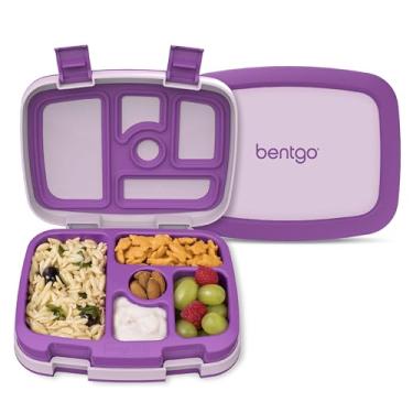 Imagem de Bentgo Lancheira infantil – à prova de vazamento, 5 compartimentos estilo bento – tamanhos ideais para crianças de 3 a 7 anos – livre de BPA, seguro para lava-louças, seguro para alimentos (roxo)