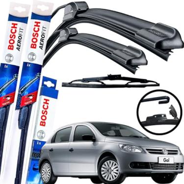 Imagem de Palheta Limpador Parabrisa Bosch Aerofit Par de Palheta Limpadora Dianteiro + Traseiro Vw gol gancho 2009 à 2012