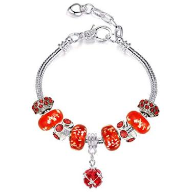 Imagem de Conjunto de pulseiras Pandora com pingentes, ideias de presentes ajustáveis para meninas adolescentes 17 a 21 cm, 8 3 inch, Vidro