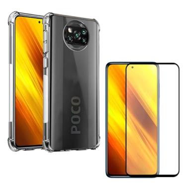 Imagem de Capa Capinha Anti Impacto + Película de Vidro Temperado 3D Para Poco X3 Tela De 6,67 Polegadas - (Bluepink)