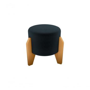 Imagem de Puff Decorativo Descanso Luxo Orginal Premium Veludo Preto Matrix