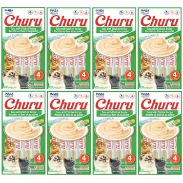 Imagem de Kit 08 Churu Petisco Para Gatos Vários Sabores Escolher Inaba - 32 Tubetes (Kit 8 (32 Tubetes), Atum com Frango)