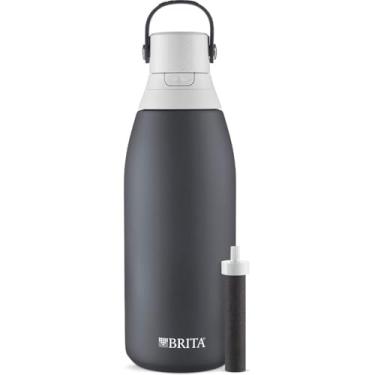 Imagem de Garrafa de água de aço inoxidável com filtro Brita, 946 ml, Carbon