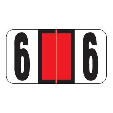 Imagem de Doctor Stuff - File Folder Labels, Reynolds & Reynolds ColorFile Compatible Number Labels - Number 6, Red, 7/8" x 1-5/8", #6, Roll of 500 Labels