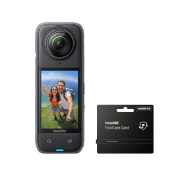 Imagem de Insta360 Pacote X4 FlexiCare - Câmera de ação 8K 360 à prova d'água, vídeo grande-angular 4K, efeito de bastão de selfie invisível, protetores de lente removíveis, vida útil da bateria de 135 minutos,