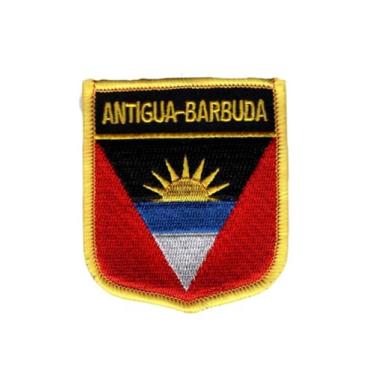 Imagem de Ruoming 1 PÇ Patch de bandeira de Antígua e Barbuda com ferro ou costurado em bordado tático militar nacional Antígua e Barbuda (Antígua e Barbuda)/