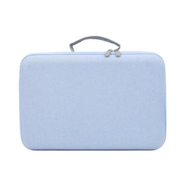 Imagem de Generic Estojo para secador de cabelo para viagem, estojo de armazenamento protetor à prova d'água de grande capacidade, organizador de secador de cabelo, Azul