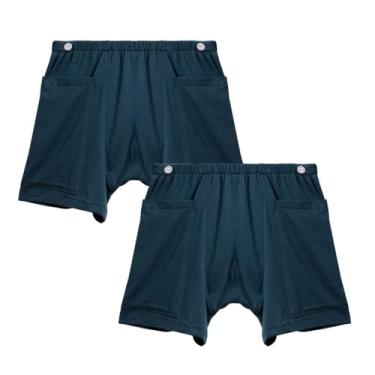 Imagem de YingXue Pacote com 2 calças de urina para pacientes, bolsa de drenagem de ostomia, calças para incontinência, bolsa de cateter, (68 a 117 cm), A08 Azul escuro para homens, G