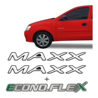 Imagem de Kit Emblemas Corsa Maxx + Econoflex Adesivos Modelo Original - Resitan