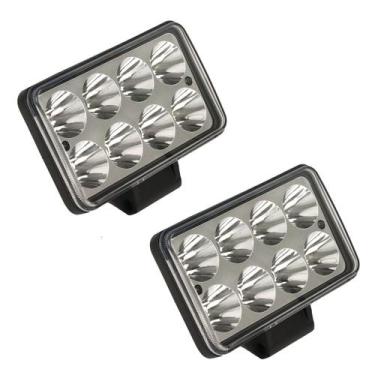 Imagem de Par Farol De Milha 8 Leds Bivolt 24w Caminhonete Caminhão - KAUAI ILUM