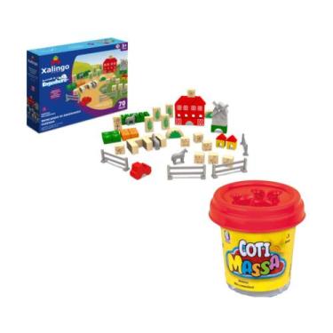 Imagem de Brinquedo de Montar Engenheiro Fazenda 70 Pçs Madeira 3D Xalingo + Mas