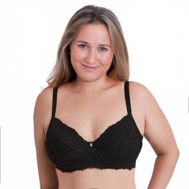 Imagem de Sutiã Sem Bojo Com Aro e Renda Nayane Rodrigues, GG, Preto