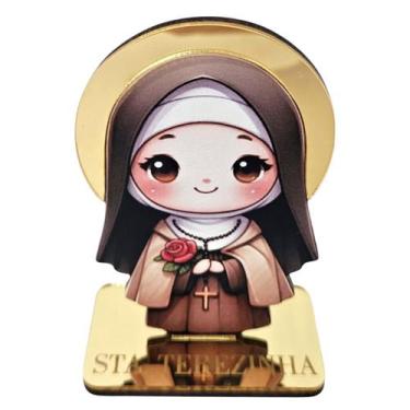 Imagem de Santa Terezinha - Enfeite de Mesa - Santinha Decorativa MDF Acrílico  