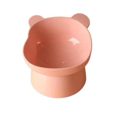 Imagem de Comedouro alto ursinho para cães e gatos - Elo, Rosa