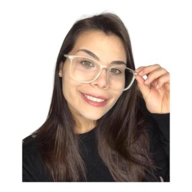 Imagem de Armação Óculos Grau Feminino Quadrada Sky Transparente - Palas Eyewear