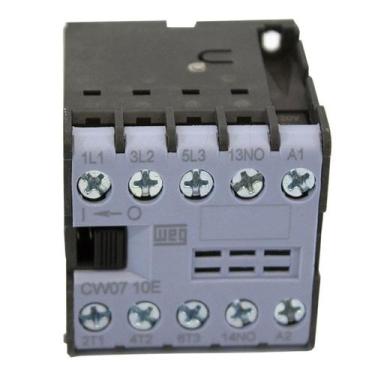 Imagem de Cw07-10-30v25 Mini Contator 7a 220v 60hz Na Weg, Preto e Azul