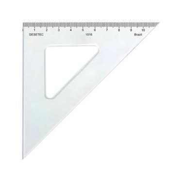 Imagem de Esquadro Acrílico Desetec Trident 45 16cm com Escala 1516