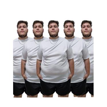 Imagem de Kit 5 camisetas Plus Size Masculina Até o Tam G9 - montano, G6, 5branc