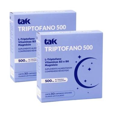 Imagem de Suplemento Tak Triptofano 500mg 30 Comprimidos Kit 2 Caixas