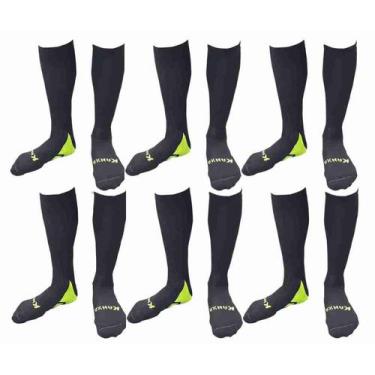 Imagem de KIT 6 Meião de Futebol Kanxa Poliesportivo 3/4, Preto
