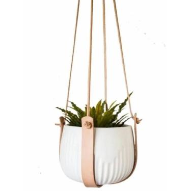 Imagem de Suporte para vasos de plantas pingente de couro Legítimo - ArteBispo, 