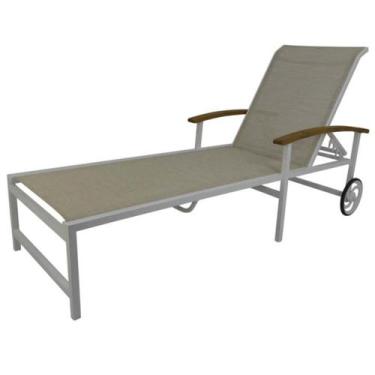 Imagem de Espreguiçadeira de Piscina Modelo Vila Real com Rodas - Nossa Kasa Móv