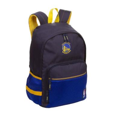 Imagem de Mochila Costas Golden State Warriors NBA Escolar Juvenil, Azul