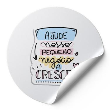 Imagem de 120 Etiquetas Auto Colante Adesivos Redondos Ajude Nosso Pequeno Negóc