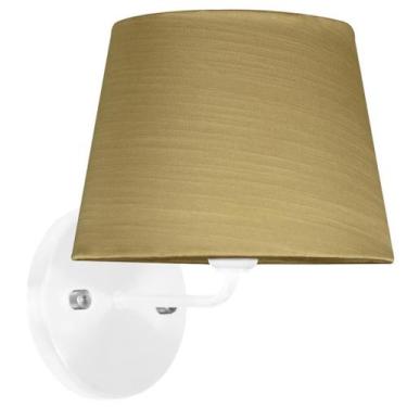 Imagem de Arandela Branca De Cupula Tradicional Shantung Dourado - MARRYLUZ