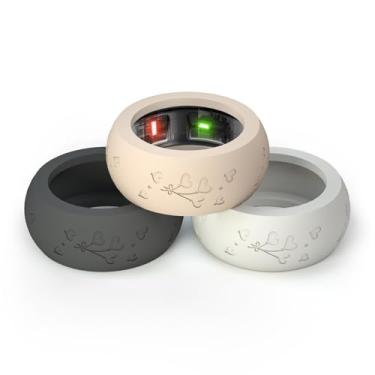 Imagem de Oura Ring Gen 4/3 e Samsung Galaxy Ring Protetor grosso - Capa de silicone elástica gravada em coração, resistente, adequada para academia e treinamento (C para 11-13)