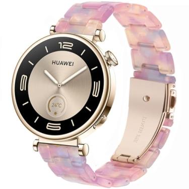 Imagem de DEALELE Pulseira Feminina Compatvel com Huawei Watch GT5 Pro 42mm/GT5 41mm/GT4 41mm/Garmin Venu 3S/Forerunner 265S/Fossil Gen 6, Pulseira de Resina Colorida de 18mm