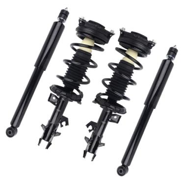 Imagem de KUSATEC Amortecedor completo com amortecedor dianteiro traseiro adequado para Nissan Versa 2007 2008 2009 2010 2011 2012, 172352 172351 343465x2 suportes com conjuntos de mola helicoidal