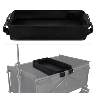 Imagem de Bandeja de carrinho para carrinho Wonderfold W2, bandeja de lanche de carrinho de bebê de 35 x 19 cm suporte de copo infantil dupla face preto acessórios de carrinho de bebê, laterais de couro fáceis