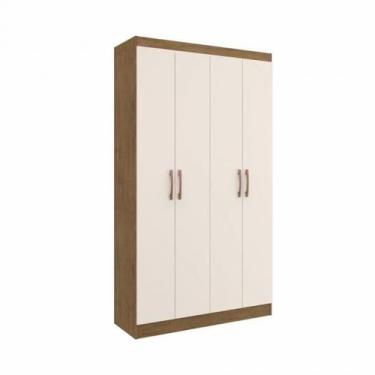 Imagem de Armário Multiuso Dueto 4 Portas 8 Prateleiras 5000 Off White/Nogueira 