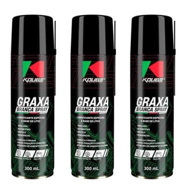 Imagem de Kit Graxa Branca Proteção Spray Lubrificante Especial 3uni - Koube