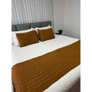 Imagem de Peseira Manta Trança Sala Cama Queen Sofa Tricot 230x60cm - Calu Trico