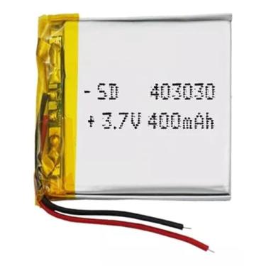 Imagem de bateria 2 fios recarregavel 3,7v 403030 c/ 400mah 4mm de espessura x 40mm de largura x 30mm de comprimento.