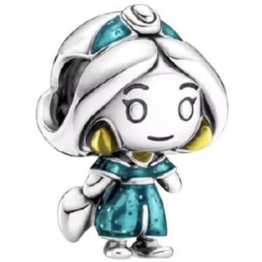 Imagem de Berloque Princesa Jasmine Pulseira Joia Prata 925 Legítima - Generica