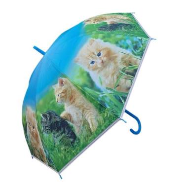 Imagem de Guarda Chuva Estampa Pet Abertura Automática - Modelo Gato - L&Q, Azul