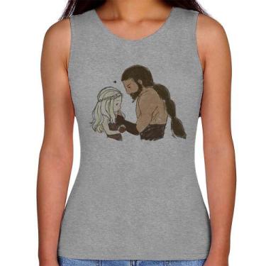 Imagem de Regata Feminina Khal Drogo e Daenerys Targaryen - Foca na Moda, Cinza,