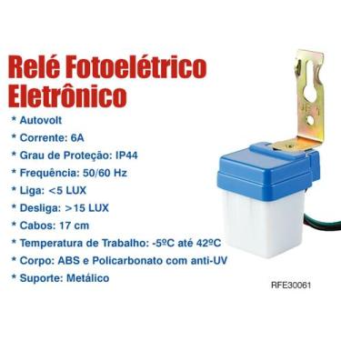 Imagem de Relé fotoelétrico eletrônico 6a com suporte - G29